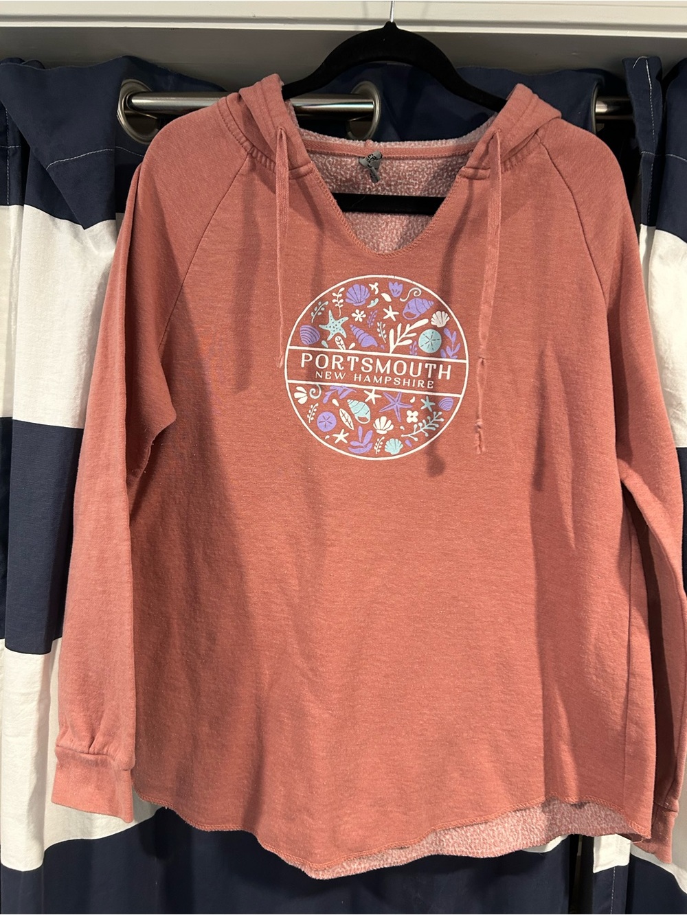 Portsmouth New Hampshire Women's Coral Hooded Pullover